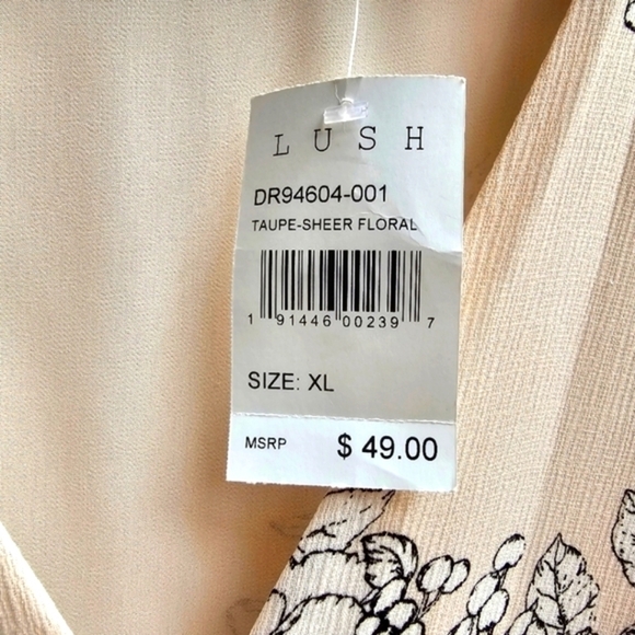 NWT Lush Blush Pink Floral Print Wrap Dress from Nordstrom's, Size Large - Picture 8 of 13
